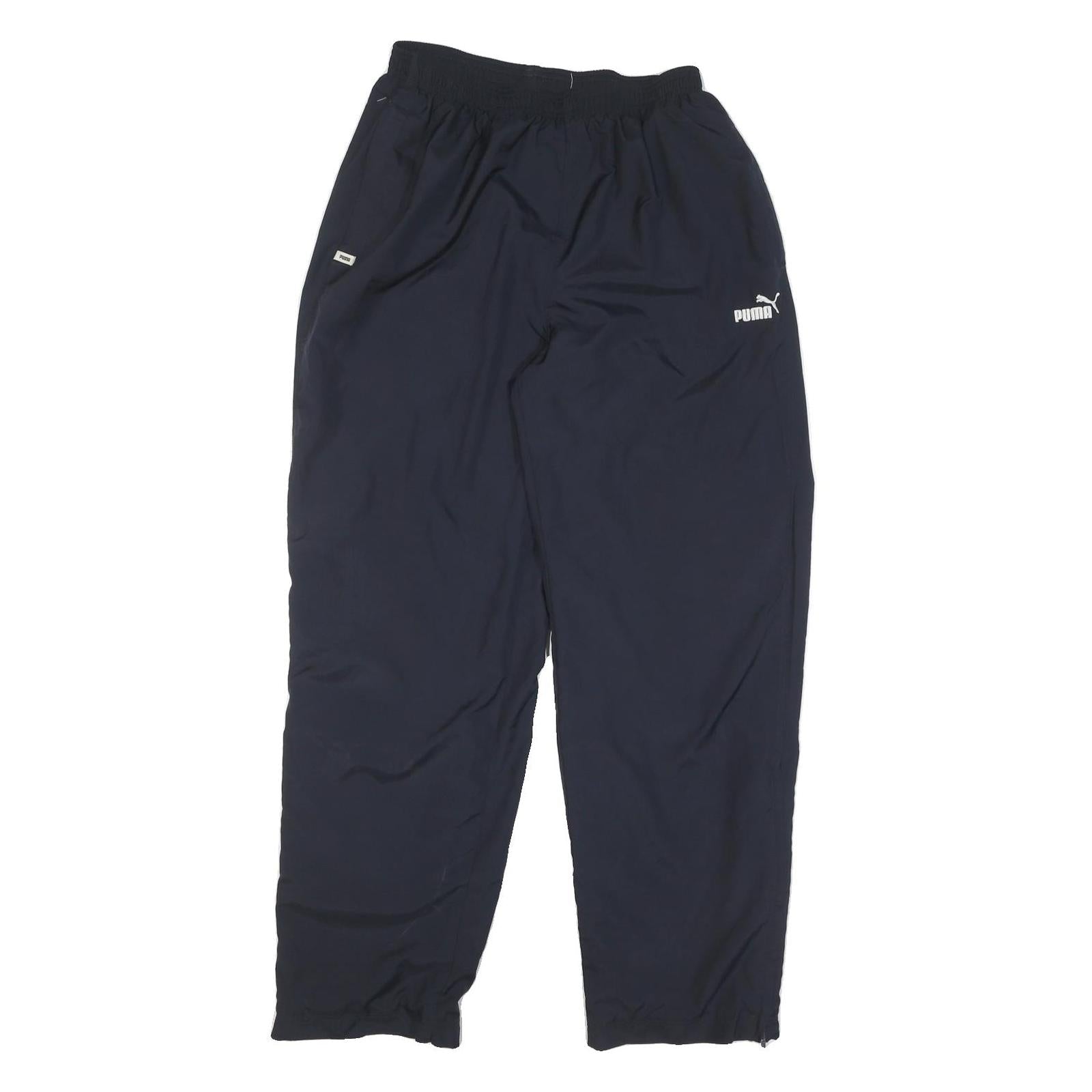 PUMA Mens Joggers Blue L W28 L30 Regular Tapered Fit Polyester Sportswear