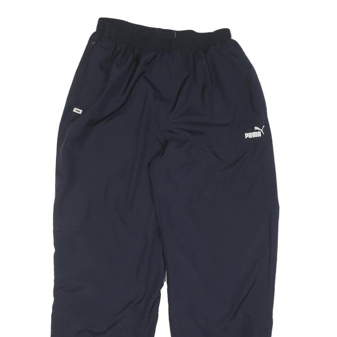 PUMA Mens Joggers Blue L W28 L30 Regular Tapered Fit Polyester Sportswear