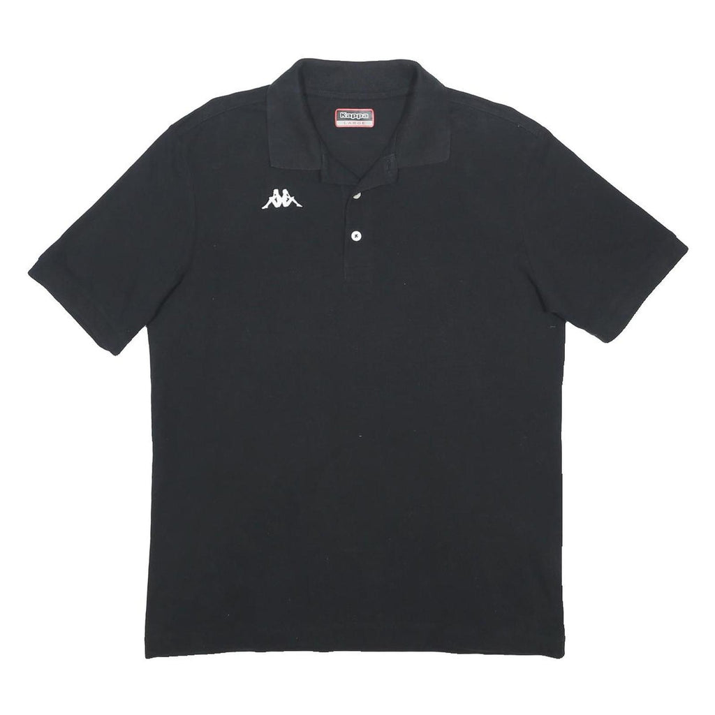 KAPPA Mens Black Short Sleeve Logo Polo Shirt L Cotton Casual Sportswear