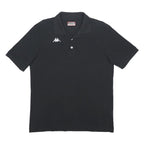 KAPPA Mens Black Short Sleeve Logo Polo Shirt L Cotton Casual Sportswear