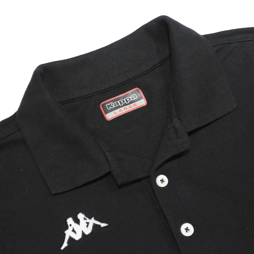 KAPPA Mens Black Short Sleeve Logo Polo Shirt L Cotton Casual Sportswear