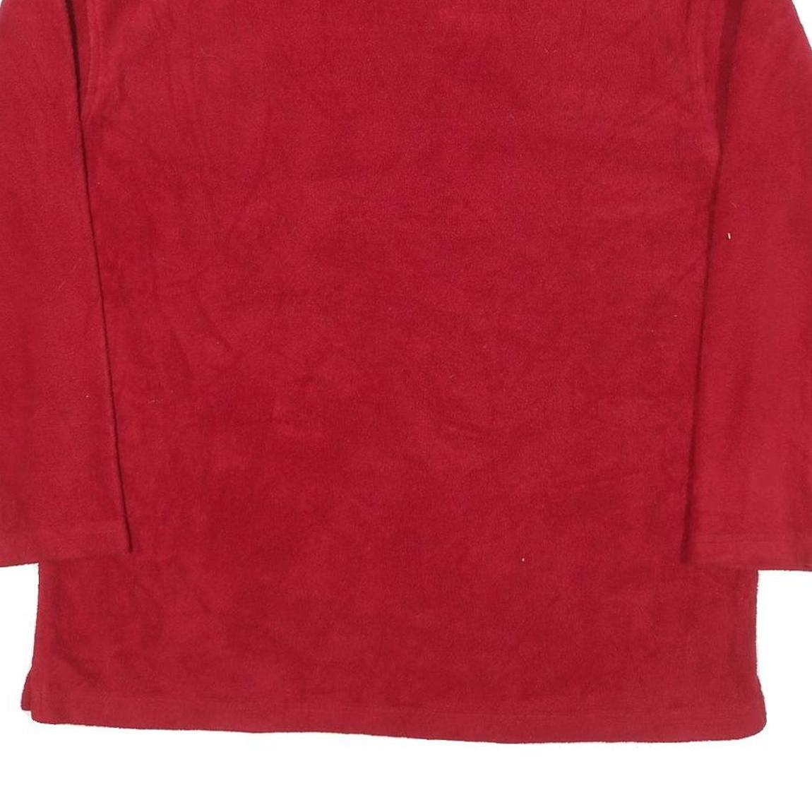 PZNE Mens Red Plain Pullover Jumper Crew Neck Polyester Blend Size M Casual Warm