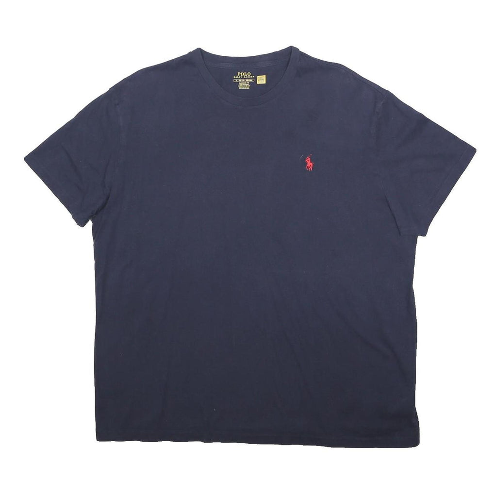 POLO RALPH LAUREN Mens Navy Blue Cotton Classic Fit XL Short Sleeve Crew Neck
