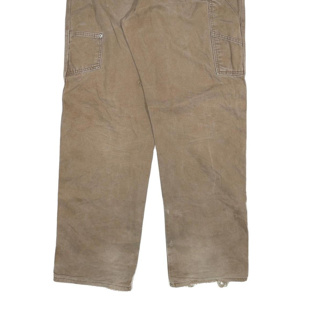 DICKIES Mens Regular Fit Straight Beige Denim Jeans W40 L34 Workwear Zip Closure