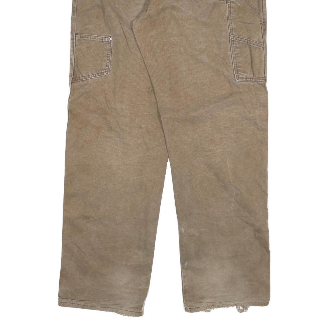 DICKIES Mens Regular Fit Straight Beige Denim Jeans W40 L34 Workwear Zip Closure