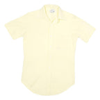ARROW Mens Yellow Cotton Blend Shirt S Short Sleeve Button Casual Plain