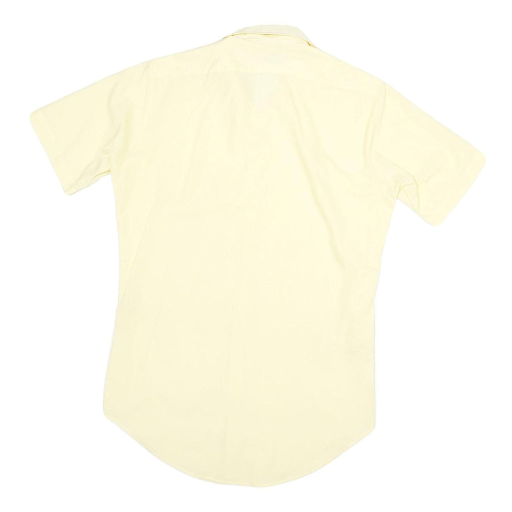 ARROW Mens Yellow Cotton Blend Shirt S Short Sleeve Button Casual Plain
