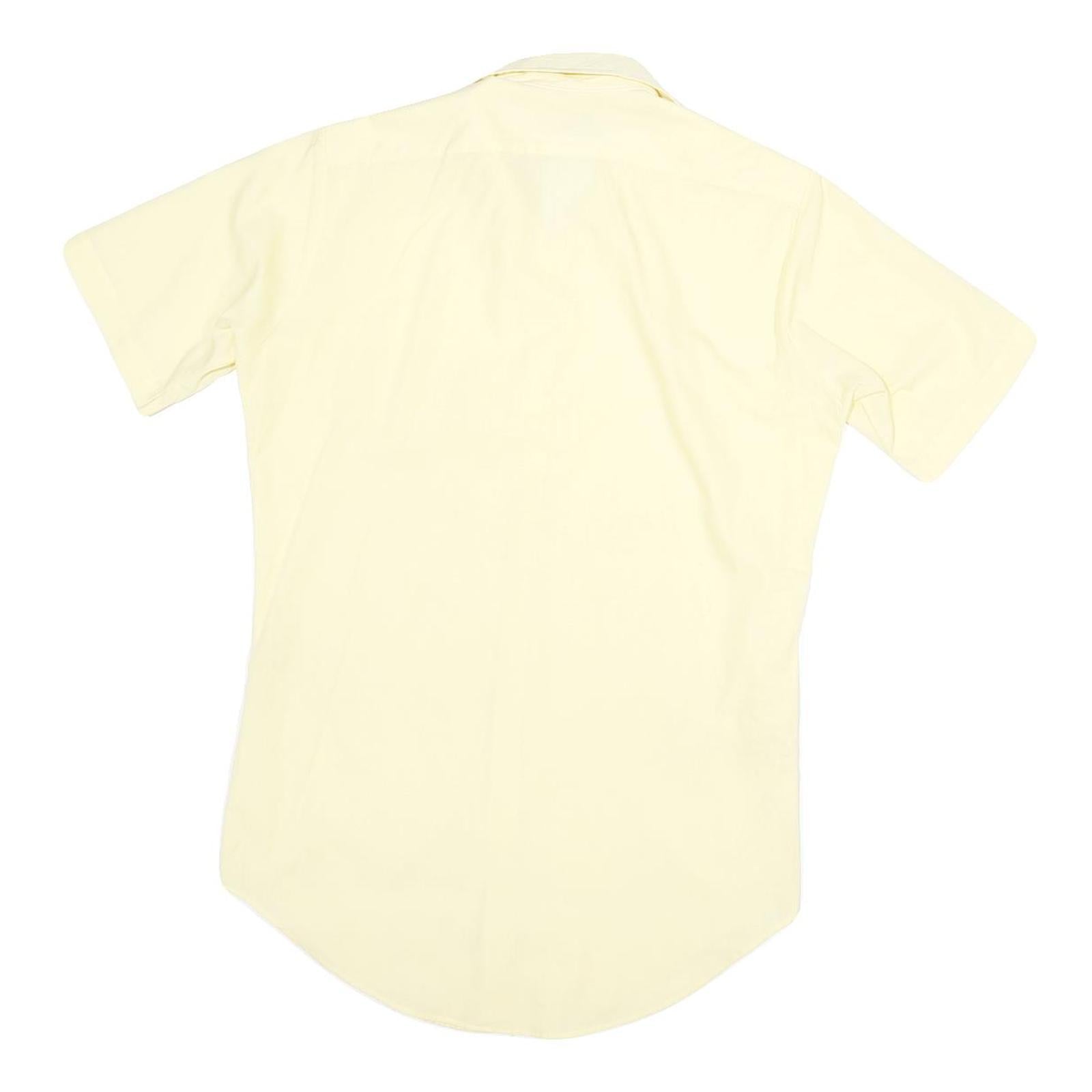 ARROW Mens Yellow Cotton Blend Shirt S Short Sleeve Button Casual Plain
