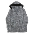BIAGGINI Womens Grey Crocodile Print Hooded Zip Jacket L Polyester Blend Casual