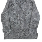 BIAGGINI Womens Grey Crocodile Print Hooded Zip Jacket L Polyester Blend Casual