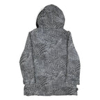 BIAGGINI Womens Grey Crocodile Print Hooded Zip Jacket L Polyester Blend Casual