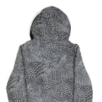 BIAGGINI Womens Grey Crocodile Print Hooded Zip Jacket L Polyester Blend Casual