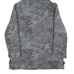 BIAGGINI Womens Grey Crocodile Print Hooded Zip Jacket L Polyester Blend Casual