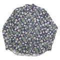 DOCKERS Mens Blue & Green Patterned Cotton Shirt M Casual Button Front