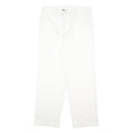 DOCKERS Mens Cotton White Relaxed Straight Trousers W34 L31 Casual Comfort Zip
