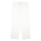 DOCKERS Mens Cotton White Relaxed Straight Trousers W34 L31 Casual Comfort Zip