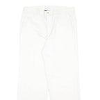 DOCKERS Mens Cotton White Relaxed Straight Trousers W34 L31 Casual Comfort Zip
