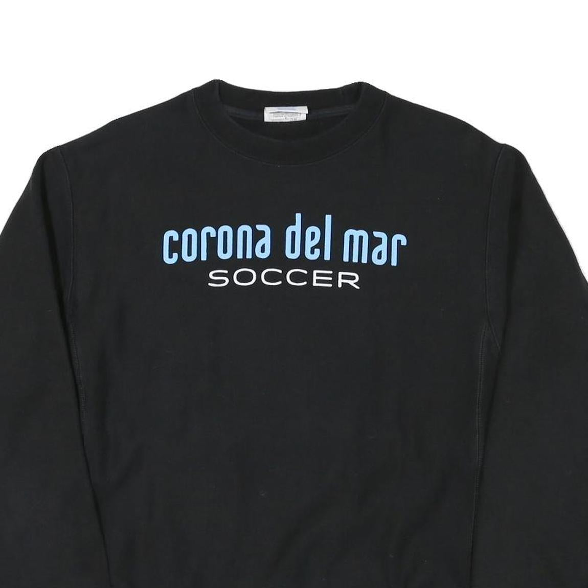 CHAMPION Mens Black Corona Del Mar Soccer Crew Neck M Sweatshirt Casual