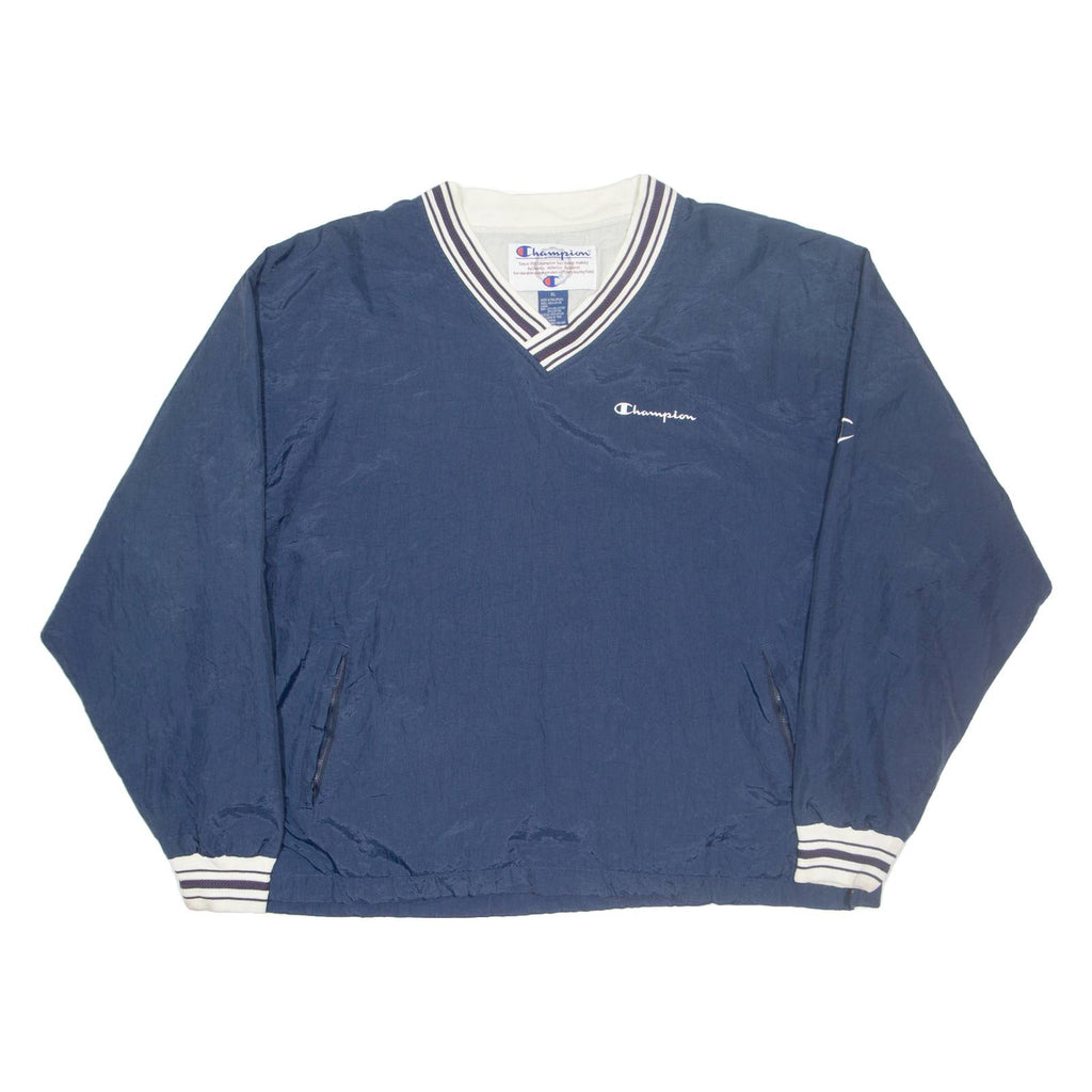 CHAMPION Training Mens Sweatshirt Blue V-Neck XL