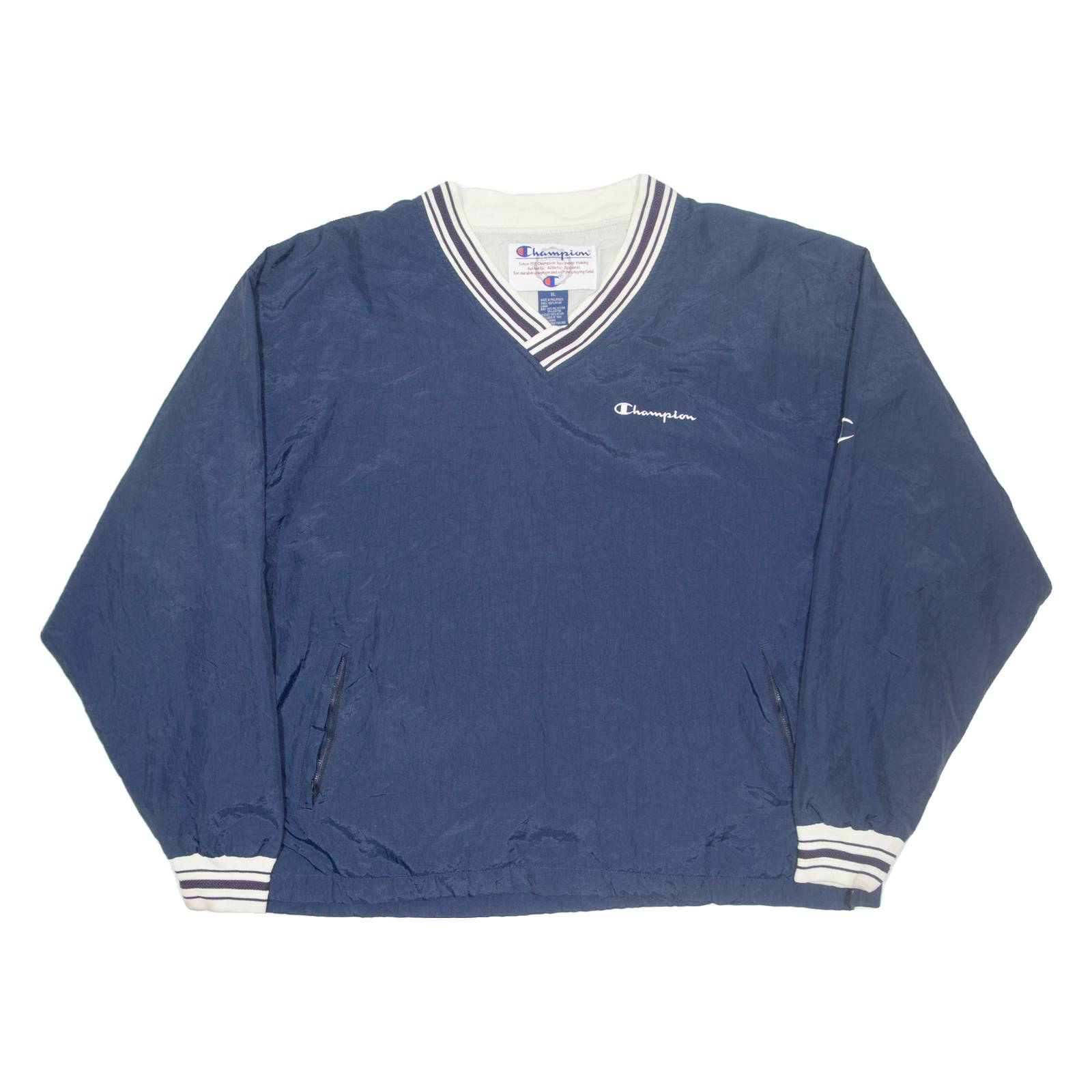 CHAMPION Training Mens Sweatshirt Blue V-Neck XL