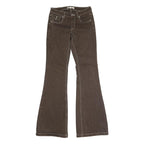 GARAGE DENIM Womens Regular Fit Flared Denim Dark Brown W26 L32 Button Cotton