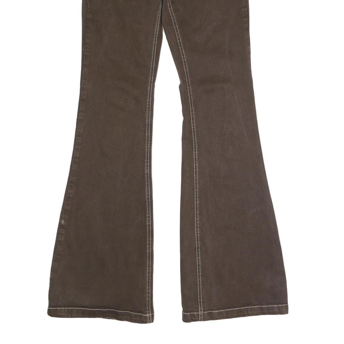 GARAGE DENIM Womens Regular Fit Flared Denim Dark Brown W26 L32 Button Cotton