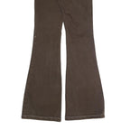 GARAGE DENIM Womens Regular Fit Flared Denim Dark Brown W26 L32 Button Cotton