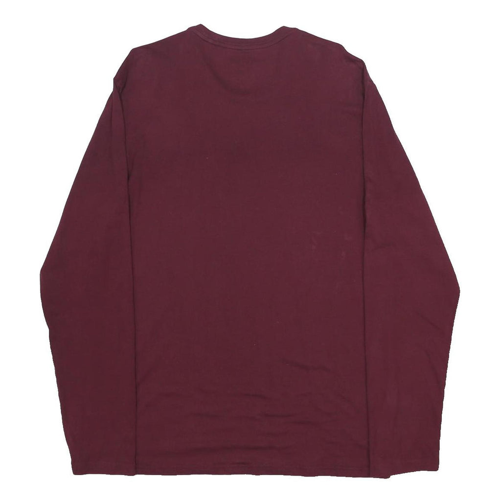 POLO RALPH LAUREN Mens Maroon Bear Graphic Long Sleeve Crew Neck L Cotton