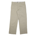 DICKIES Mens Cotton Blend Beige Regular Fit Straight Trousers W32 L30 Workwear