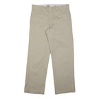 DICKIES Mens Cotton Blend Beige Regular Fit Straight Trousers W32 L30 Workwear