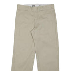 DICKIES Mens Cotton Blend Beige Regular Fit Straight Trousers W32 L30 Workwear