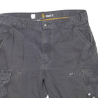 CARHARTT Mens Grey Cargo Shorts L W38 Relaxed Fit Durable Workwear