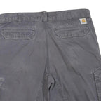 CARHARTT Mens Grey Cargo Shorts L W38 Relaxed Fit Durable Workwear