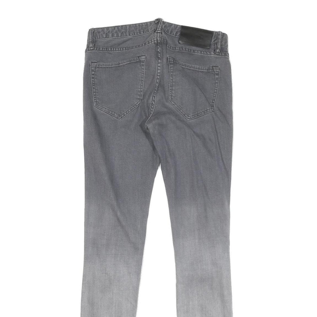 ALL SAINTS Womens Jeans Grey Ombre Regular Skinny Denim W28 L30 Stylish Zip