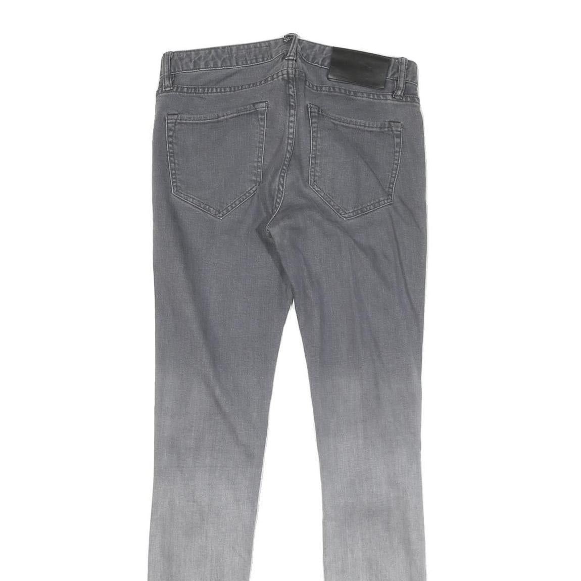 ALL SAINTS Womens Jeans Grey Ombre Regular Skinny Denim W28 L30 Stylish Zip