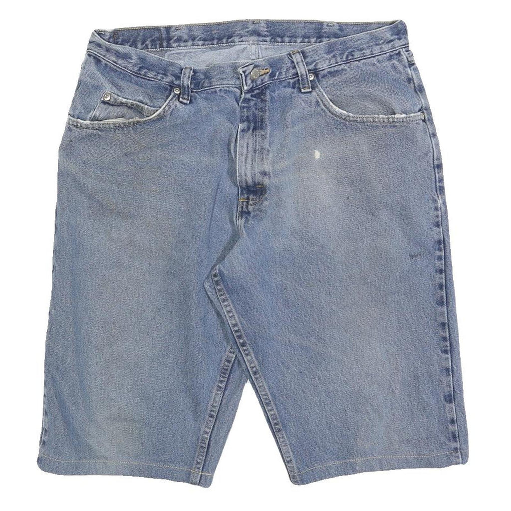 WRANGLER Mens Denim Blue Casual Shorts L W36 Comfortable Cotton Blend