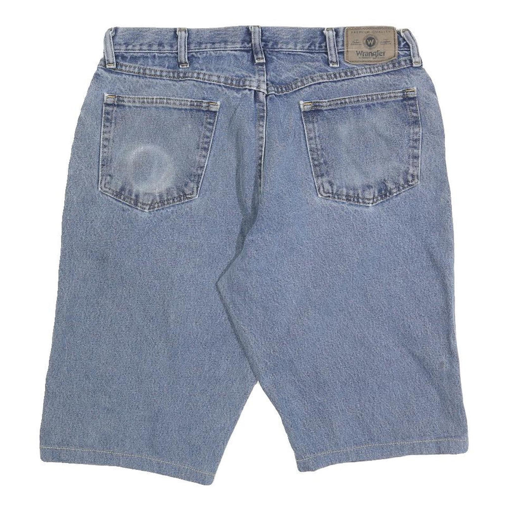 WRANGLER Mens Denim Blue Casual Shorts L W36 Comfortable Cotton Blend