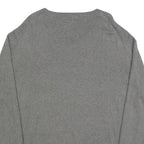 POLO RALPH LAUREN Mens Grey Plain V-Neck Basic Knit Jumper L Cotton Casual