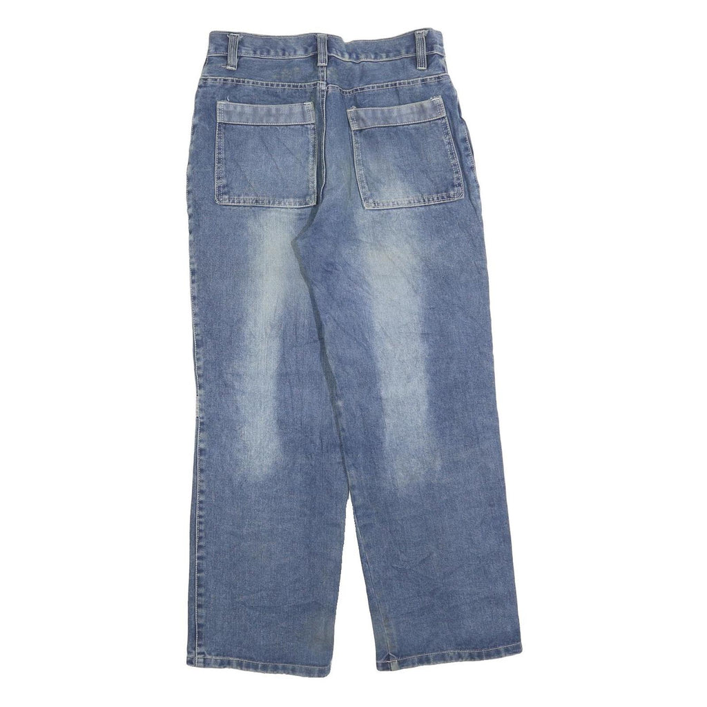 MAGENO Mens Jeans Blue Relaxed Straight Denim Medium W30 L27 Workwear Casual