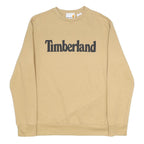 TIMBERLAND Mens Beige Crew Neck M Logo Printed Cotton Blend Sweatshirt