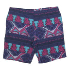 PLAYCREW OCEAN Mens Shorts Blue & Purple Geometric XL W42 Casual Summer