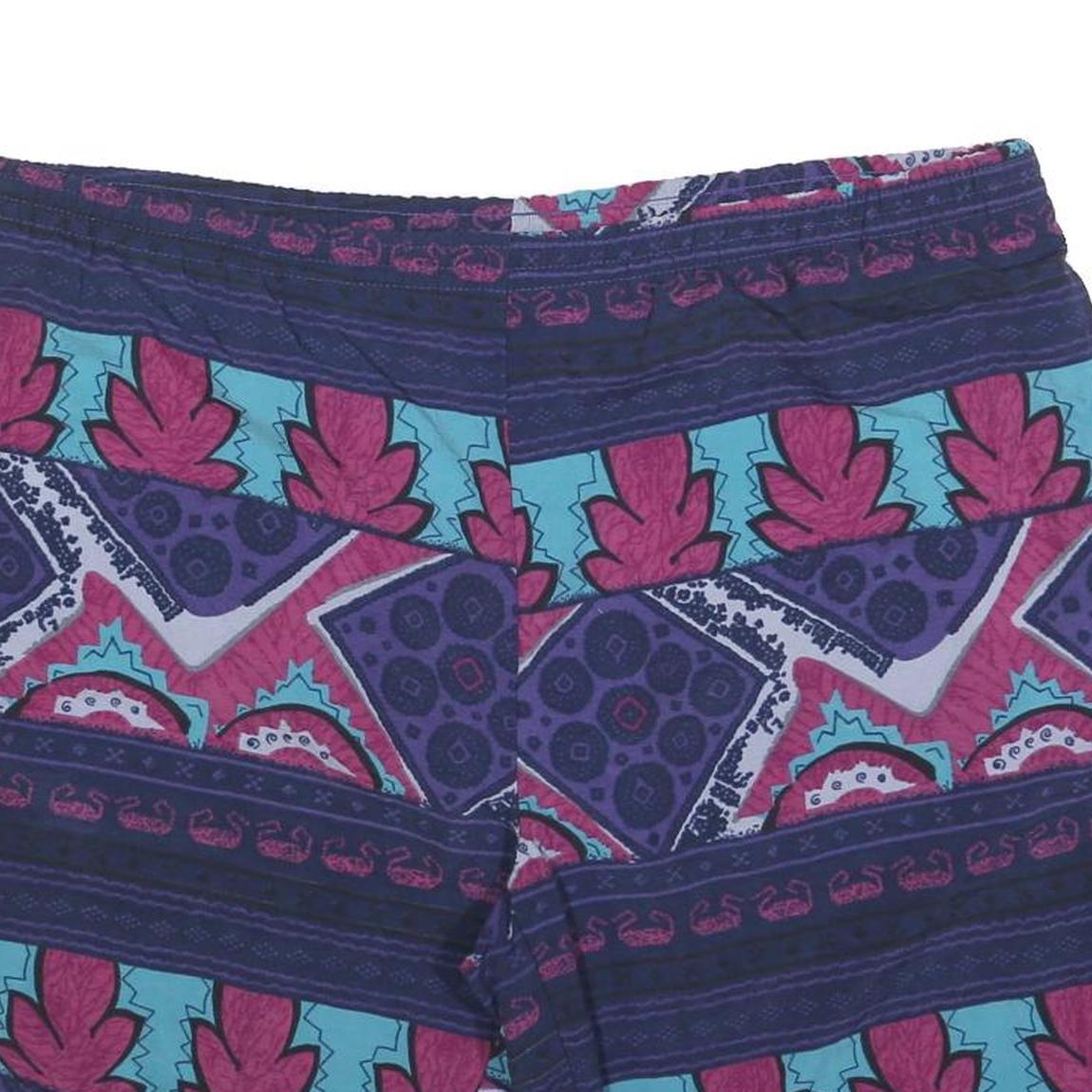 PLAYCREW OCEAN Mens Shorts Blue & Purple Geometric XL W42 Casual Summer