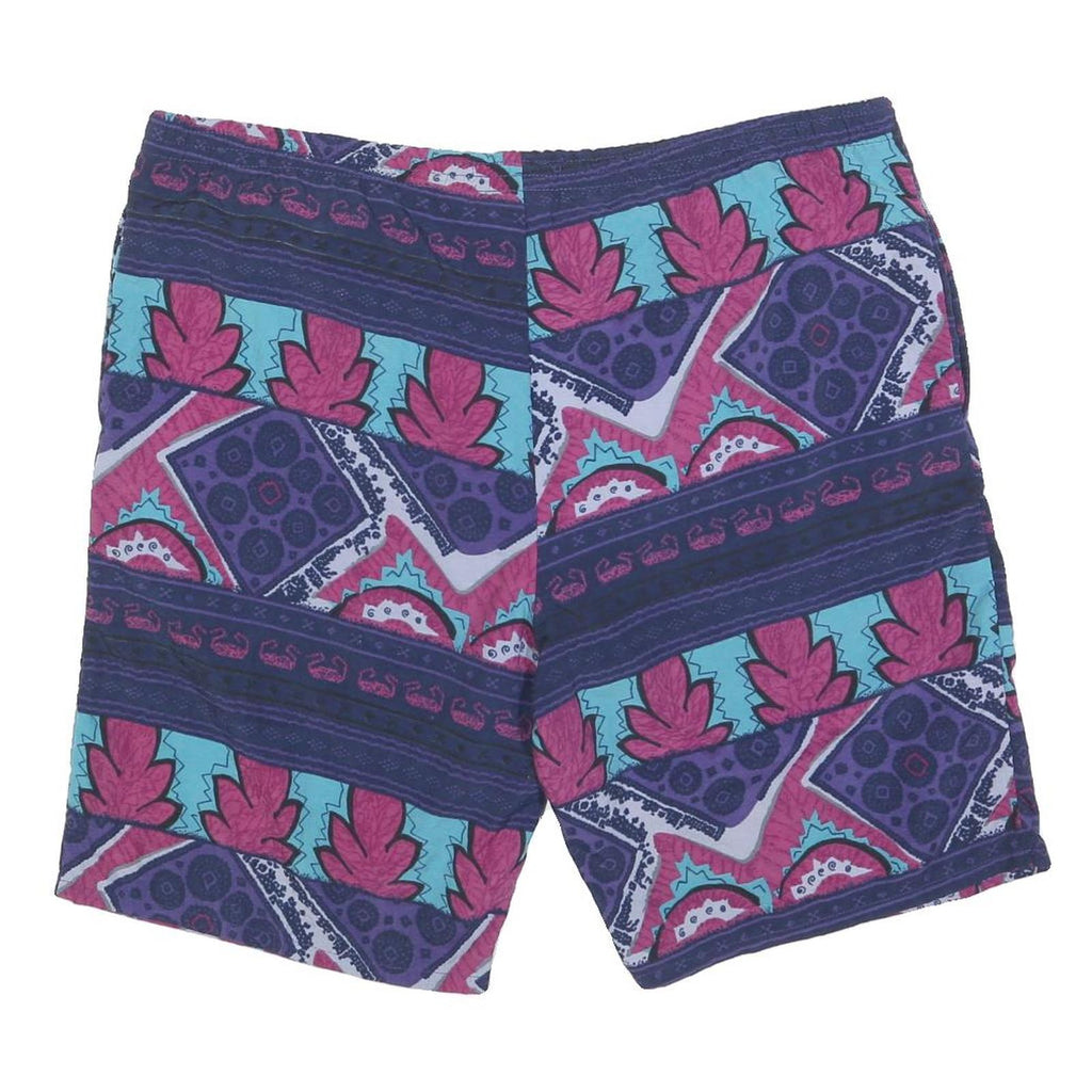 PLAYCREW OCEAN Mens Shorts Blue & Purple Geometric XL W42 Casual Summer