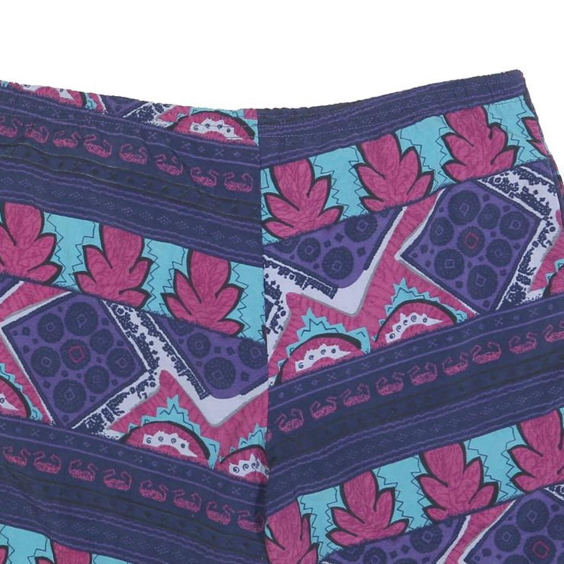 PLAYCREW OCEAN Mens Shorts Blue & Purple Geometric XL W42 Casual Summer