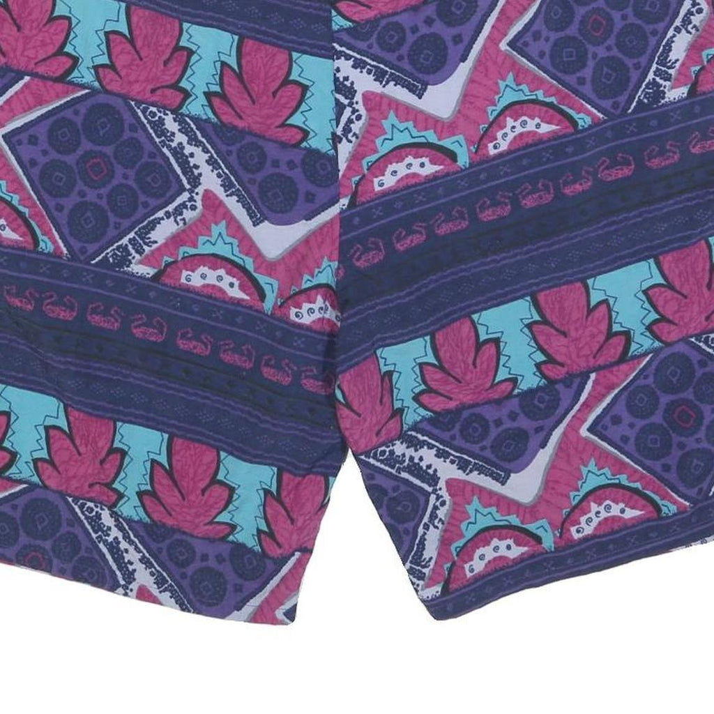 PLAYCREW OCEAN Mens Shorts Blue & Purple Geometric XL W42 Casual Summer