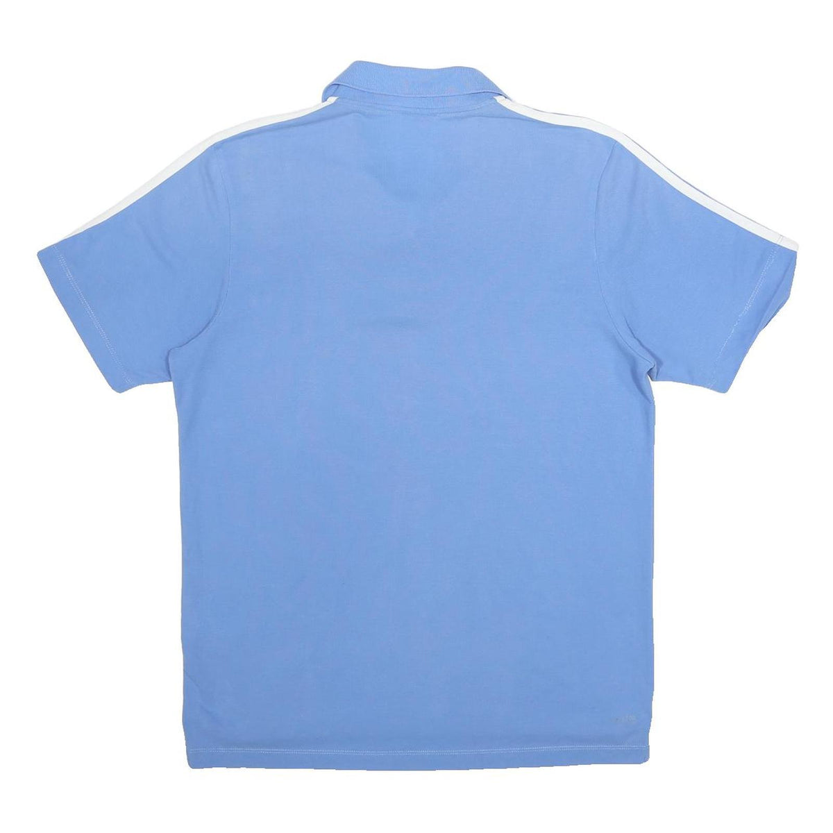 ADIDAS Mens Blue & White Polo Shirt L Short Sleeve Plain Cotton Blend Relaxed