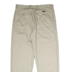CHAPS Mens Classic Beige Cotton Trousers W36 L30 Straight Zip Closure Smart