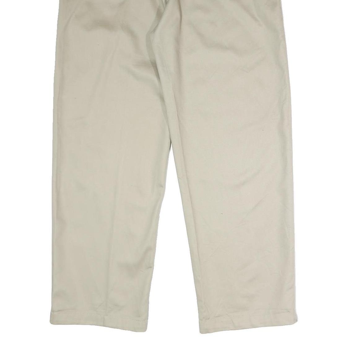 CHAPS Mens Classic Beige Cotton Trousers W36 L30 Straight Zip Closure Smart