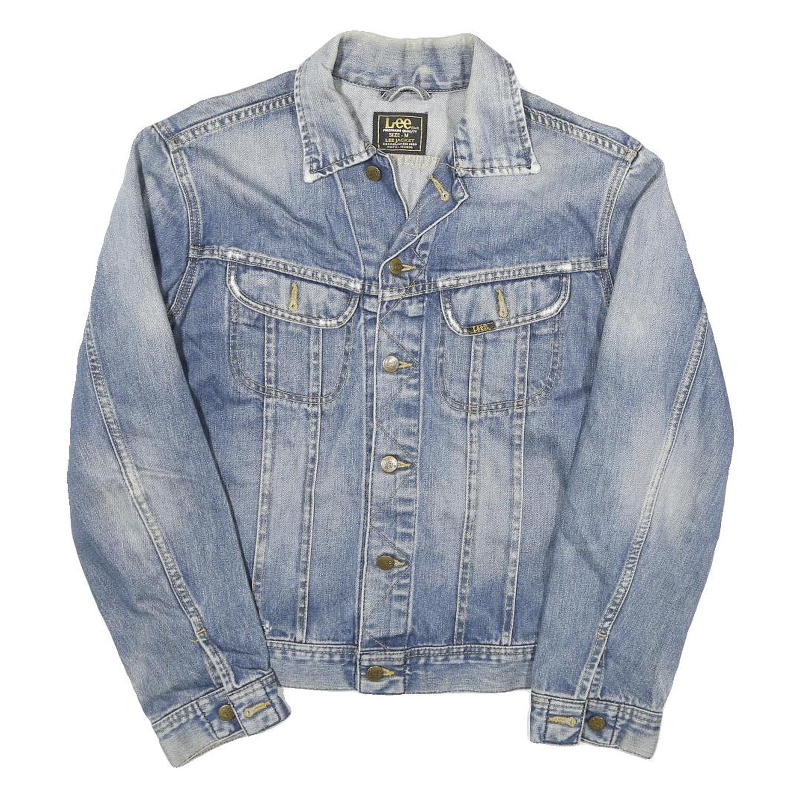 LEE Womens Blue Denim Jacket M Cotton Blend Classic Button Closure