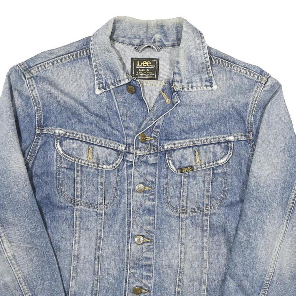 LEE Womens Blue Denim Jacket M Cotton Blend Classic Button Closure